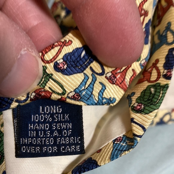 Lands’End direct merchants tie with monkeys pattern - Picture 3 of 4